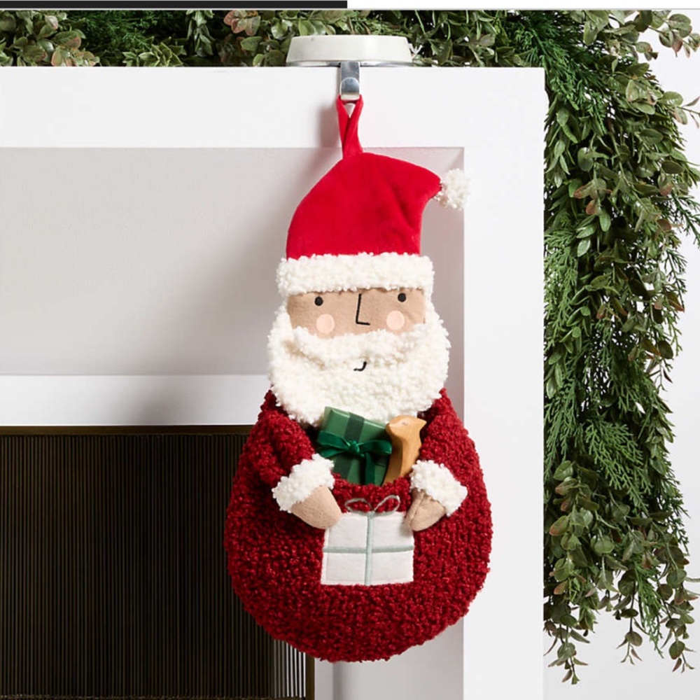 Crate & Barrel 
Sherpa Santa Kids Christmas Stocking